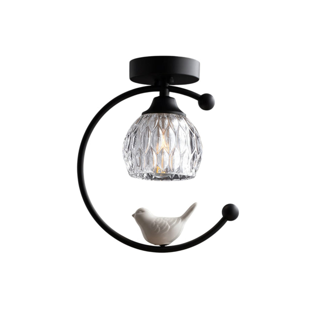 Modern Brass Semi-Flush Ceiling Light for Living Room in Black — Harbor Light Co.