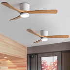 Modern Wooden Ceiling Fan with Remote Control and LED Light