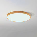 Ultra Thin Solid Wood Round Flush Mount LED Ceiling Light