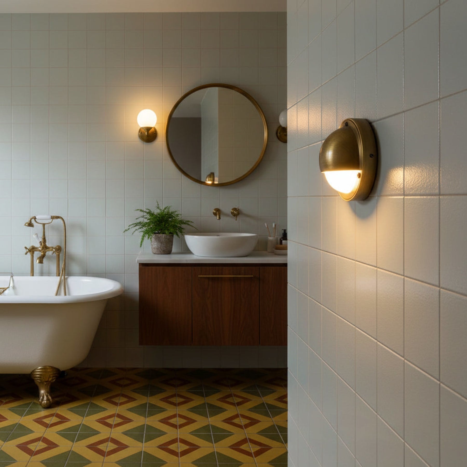 Modern Copper Wall Light With Tri-Color Glow — Harbor Light Co.