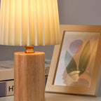 Retro Wood Table Lamp With Fabric Shade for Living Room — Harbor Light Co.