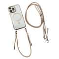 iPhone Crossbody Phone Case with Adjustable Lanyard Strap Compatible with MagSafe Clear Electroplated Cover