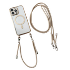 iPhone Crossbody Phone Case with Adjustable Lanyard Strap Compatible with MagSafe Clear Electroplated Cover