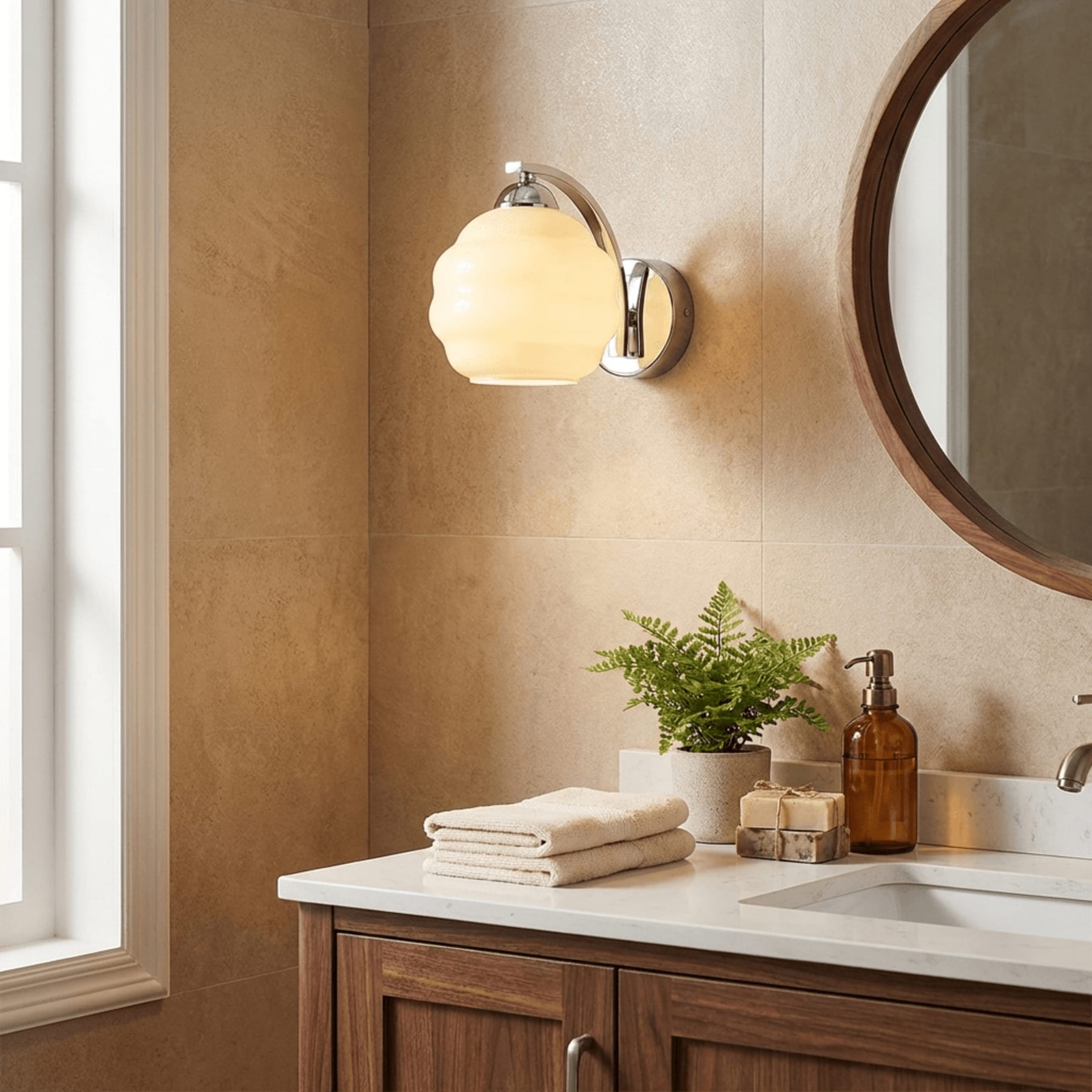 Modern Glass Wall Light With Warm LED Glow — Harbor Light Co.