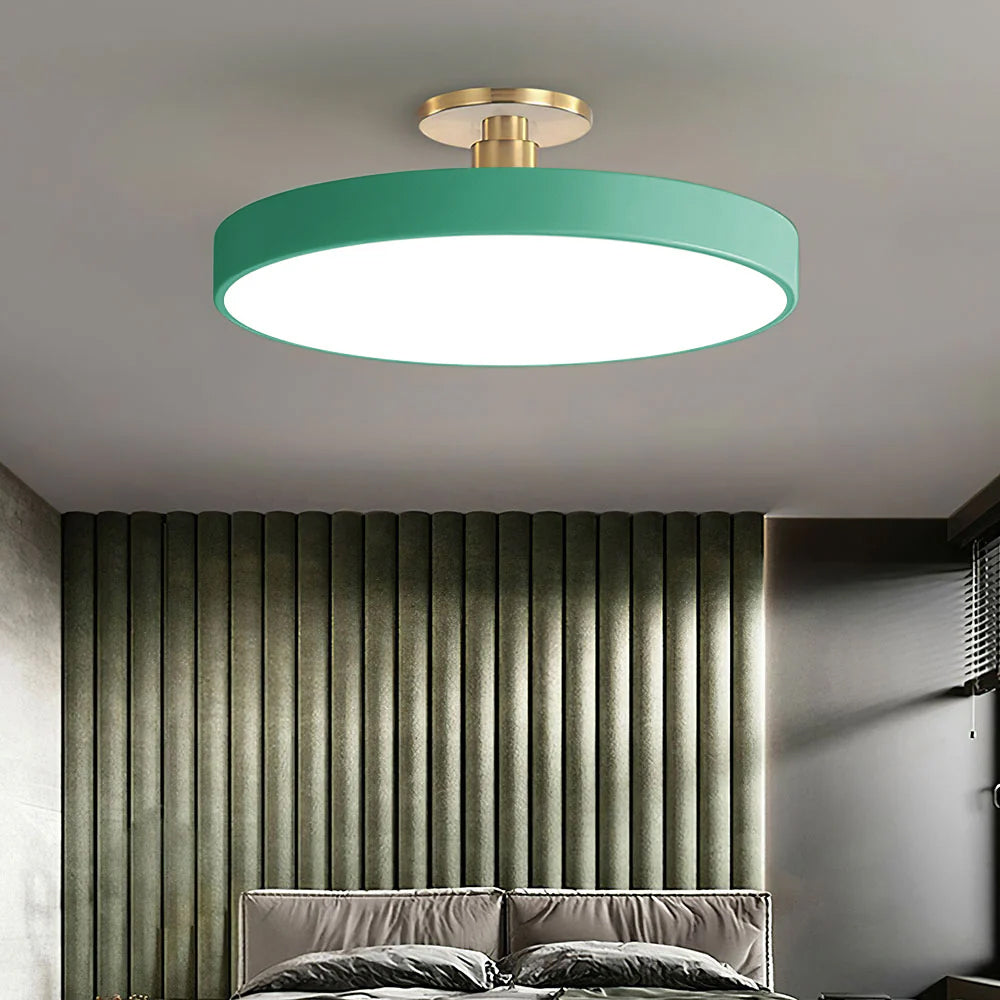 Modern Circular Semi Flush Mount LED Ceiling Light