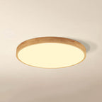 Ultra Thin Solid Wood Round Flush Mount LED Ceiling Light