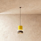 Modern Aluminum Two-Tone Pendant Light With Warm LED Glow in Yellow and Gray — Harbor Light Co.