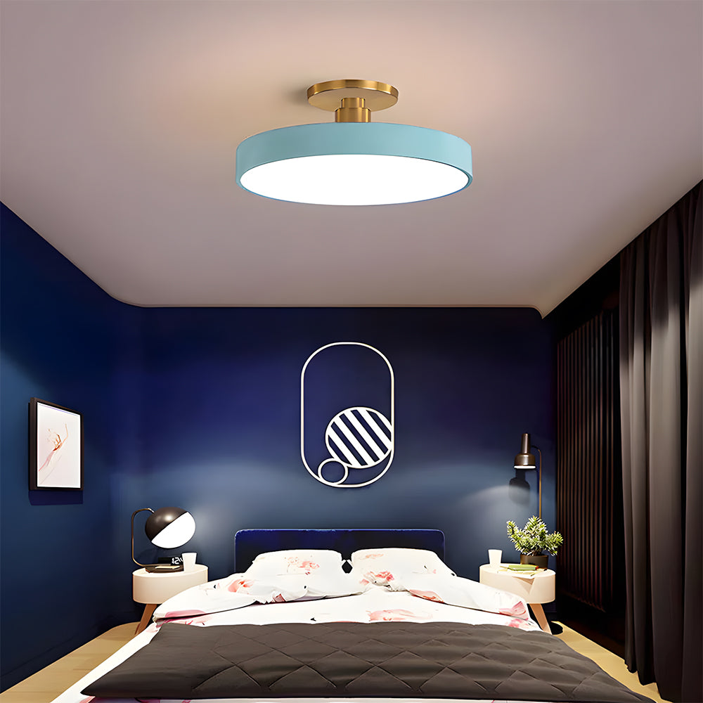 Modern Circular Semi Flush Mount LED Ceiling Light