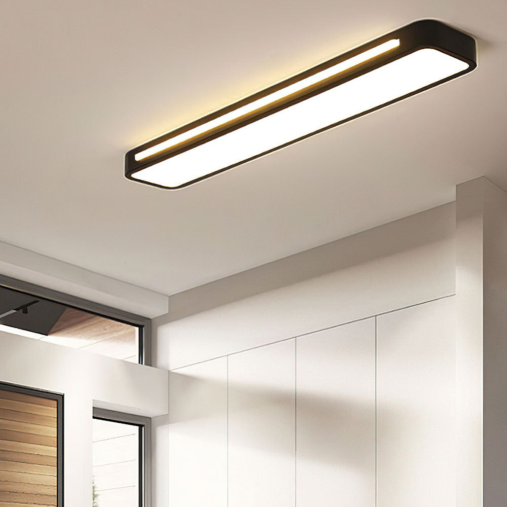 Modern Long Rectangle Flush Mount Ceiling Light with LED