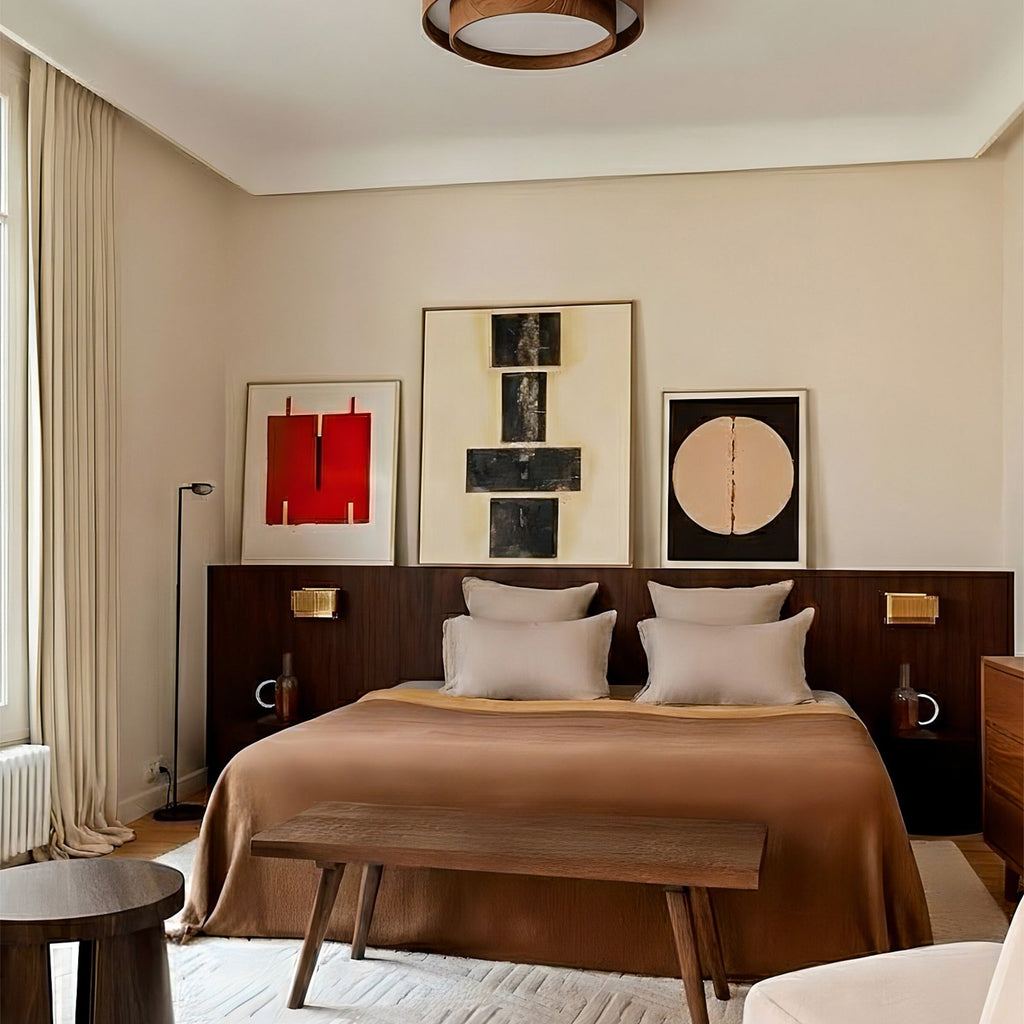 Modern Wood Flush Mount Ceiling Light for Living Room and Bedroom — Harbor Light Co.
