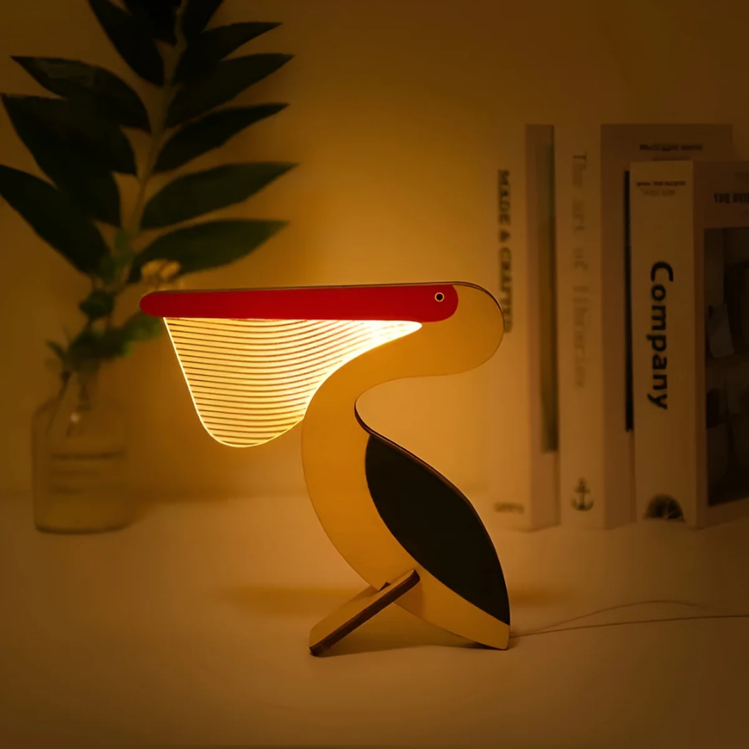Nordic Wooden Animal LED Light Table Lamp USB Powered