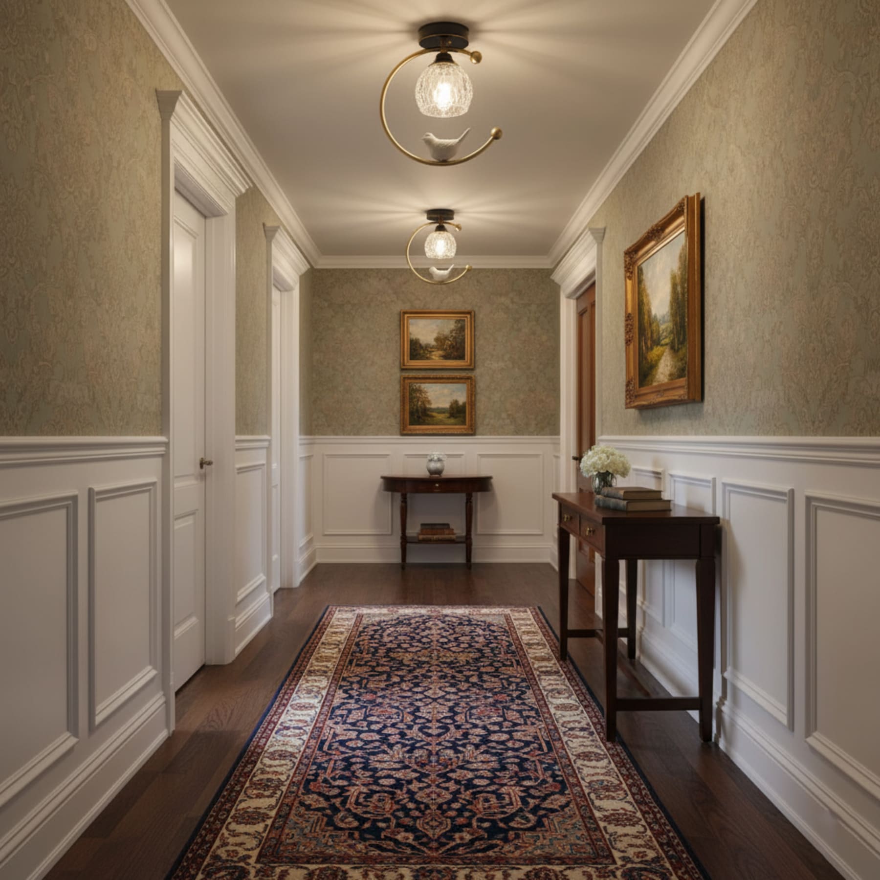 Modern Brass Semi-Flush Ceiling Light for Living Room — Harbor Light Co.