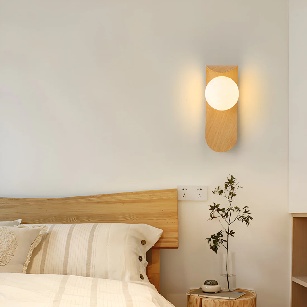 Scandinavian Wood Globe Wall Sconce