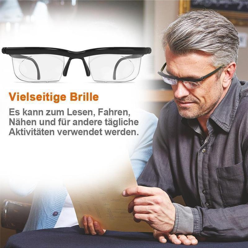 Adjustable Focus Reading Glasses Unisex Variable Dial Lenses Lightweight Frame for Reading and Screen Work