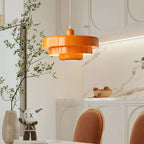 Mid-Century Metal Dining Room Pendant Light with Layered Disc Shade