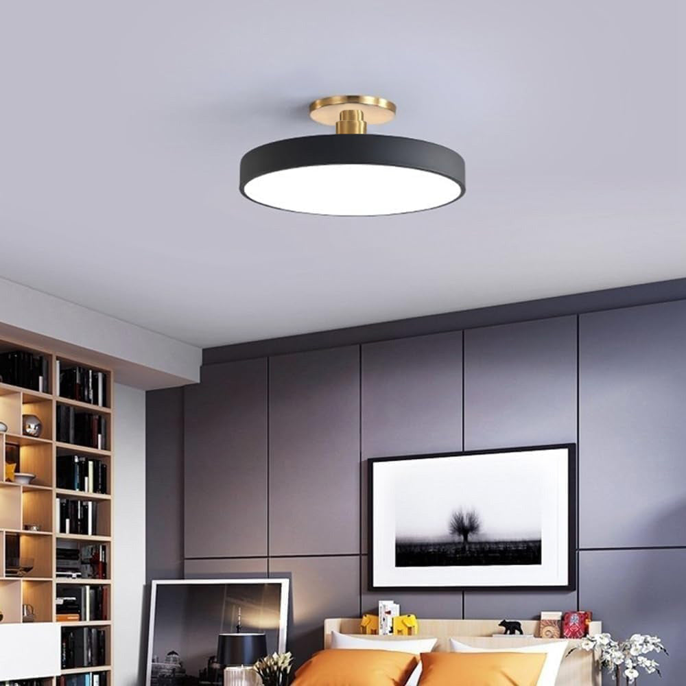 Modern Circular Semi Flush Mount LED Ceiling Light