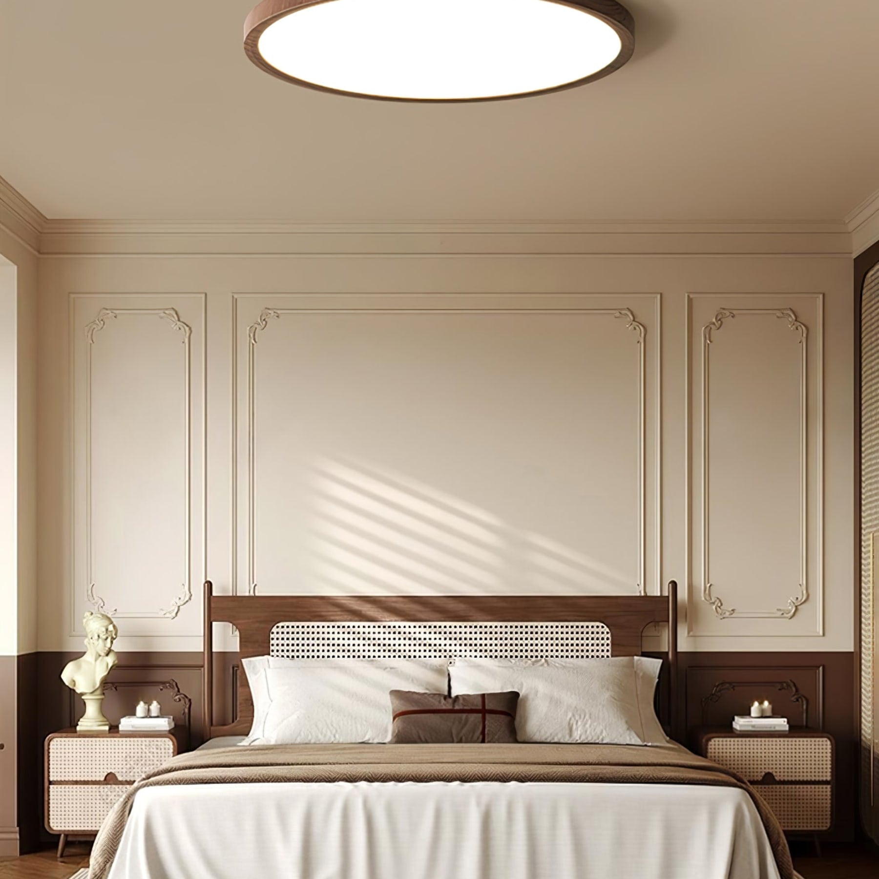 Modern Wood Flush Mount Ceiling Light With Slim Low-Profile Design — Harbor Light Co.