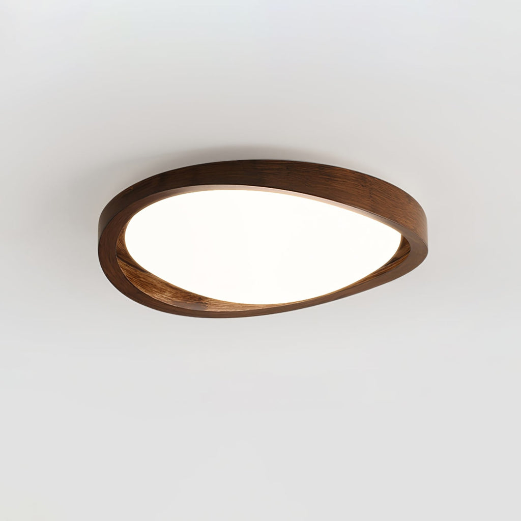 Modern Wood Flush Mount Ceiling Light With Tri-Color Glow — Harbor Light Co.