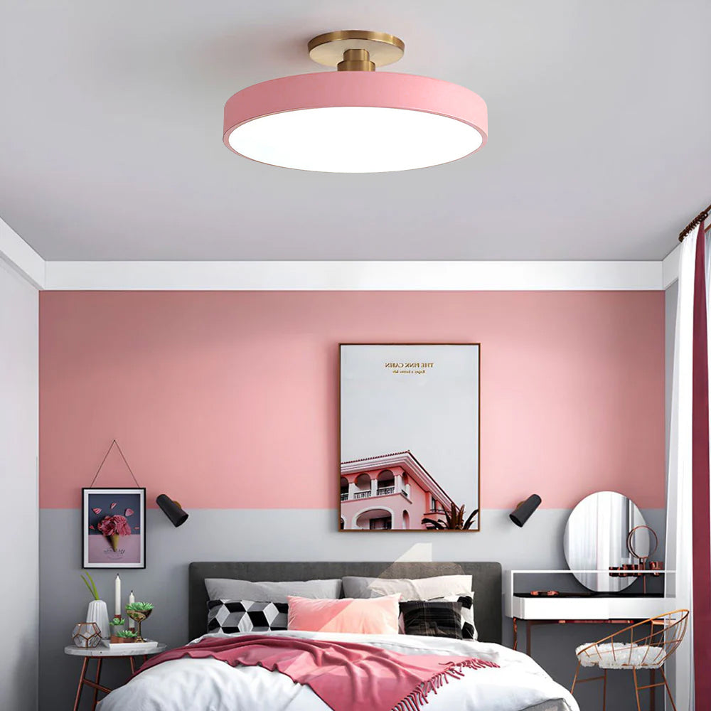 Modern Circular Semi Flush Mount LED Ceiling Light