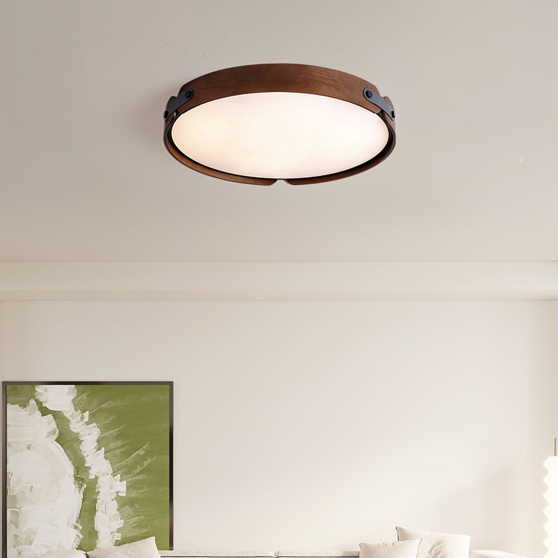 Scandinavian Wood Flush Mount Ceiling Light for Living Room — Harbor Light Co.