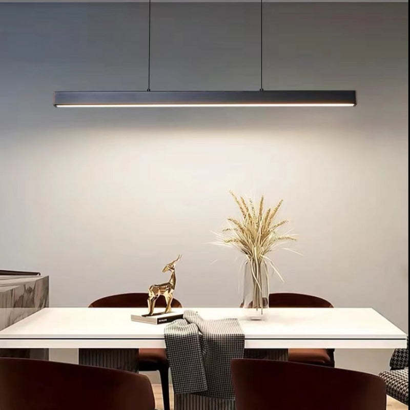 Modern Linear Pendant Light Bar with Integrated LED Light