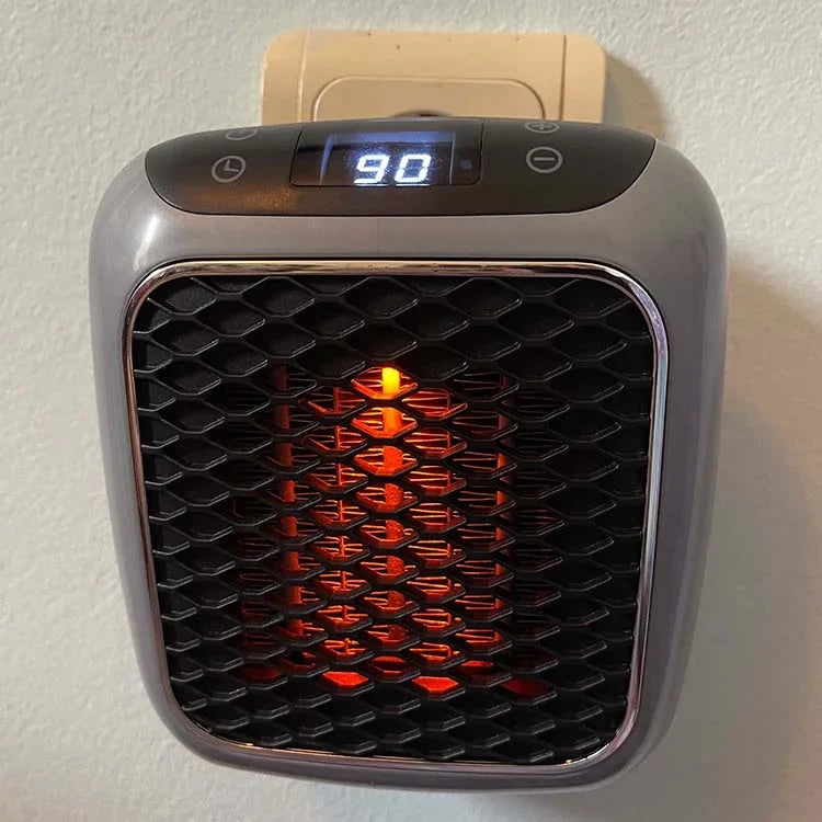 Portable Plug In Wall Outlet Space Heater Ceramic Mini Heater with Timer Thermostat and Tip Over Protection