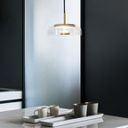 Glass Dining Room Pendant Light with Dimmable LED Light