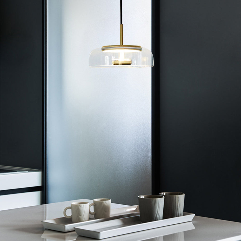 Glass Dining Room Pendant Light with Dimmable LED Light