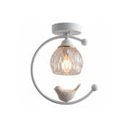 Modern Brass Semi-Flush Ceiling Light for Living Room in White — Harbor Light Co.