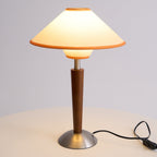 Retro Wood Table Lamp With Fabric Shade for Living Room — Harbor Light Co.