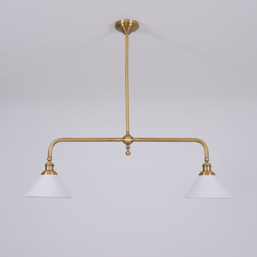 Modern Brass Pendant Light With Ceramic Shades for Dining Room — Harbor Light Co.