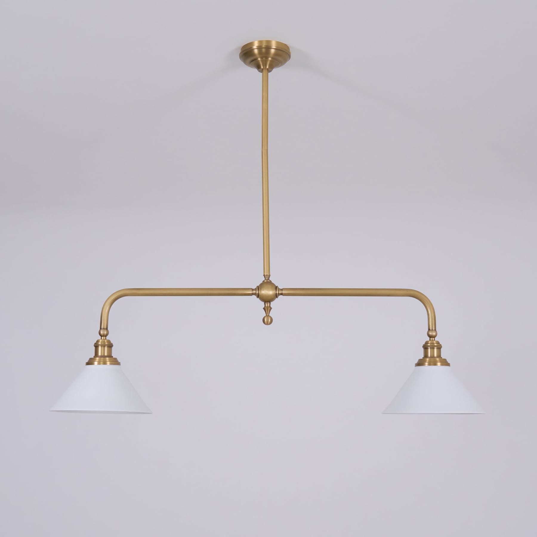 Modern Brass Pendant Light With Ceramic Shades for Dining Room — Harbor Light Co.