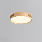 Scandinavian Wood Flush Mount Ceiling Light for Living Room in Ø16.5" x H2.7" (Ø42 x H7 cm) (Power ~ 42W) — Harbor Light Co.