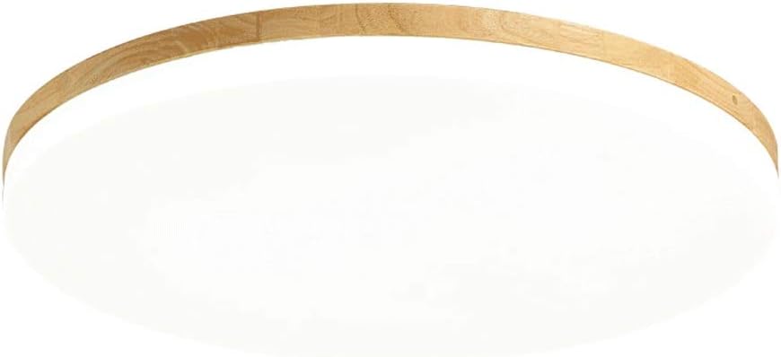 Round Flush Mount Ceiling Light with Wood Rim