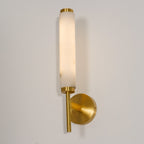 Modern Faux Alabaster Wall Light With Warm Glowing Shade — Harbor Light Co.