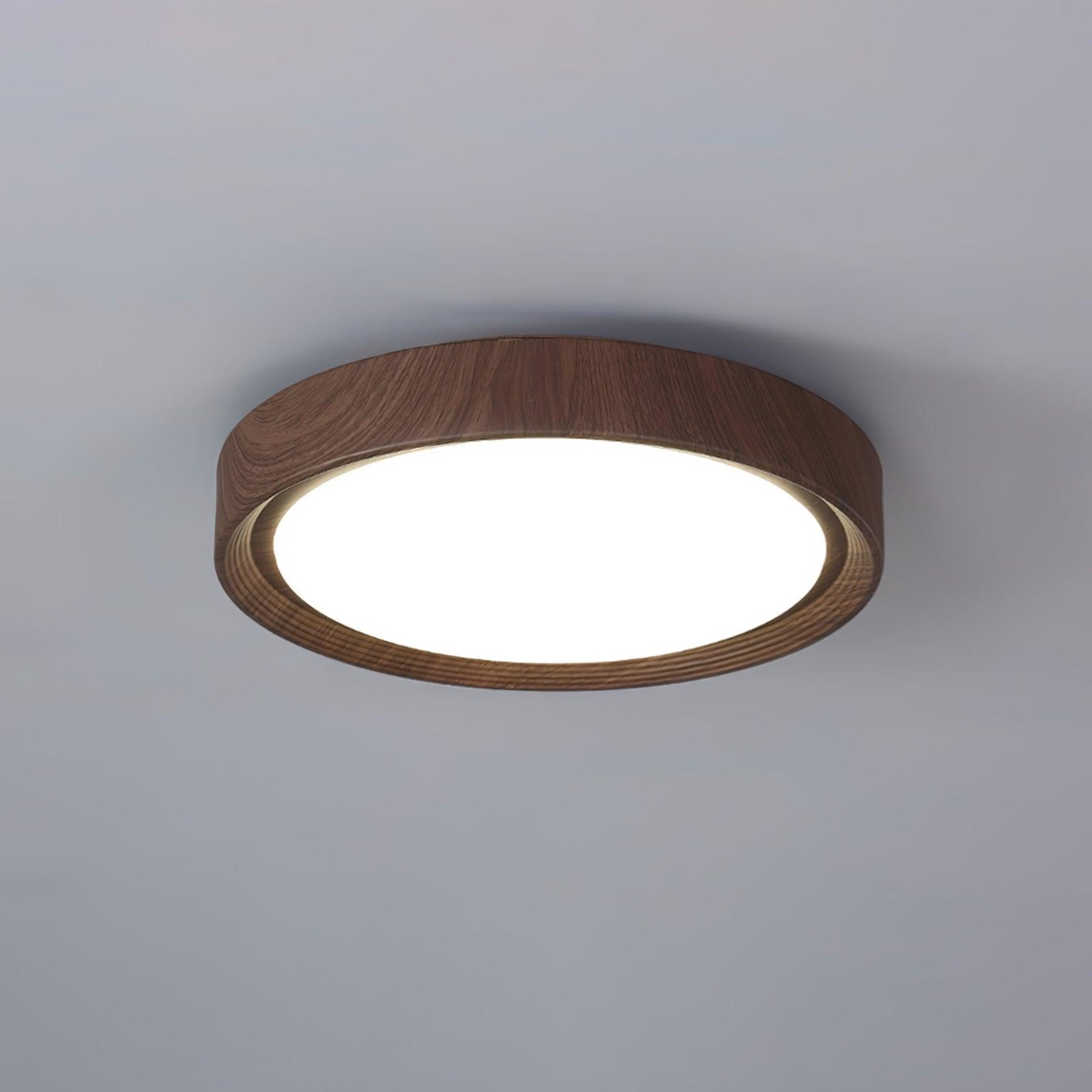 Modern Wood Flush Mount Ceiling Light for Living Room in Model B Ø11.8" x H2.8" (Ø30 x H7.1 cm) — Harbor Light Co.