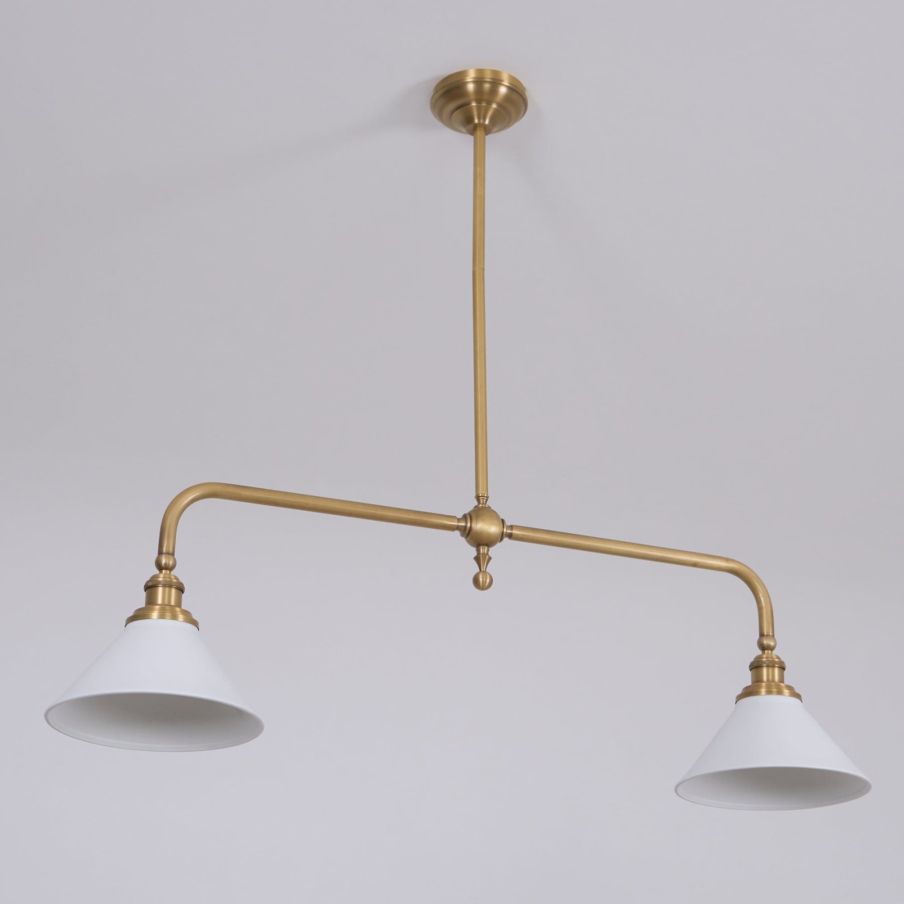 Modern Brass Pendant Light With Ceramic Shades for Dining Room — Harbor Light Co.