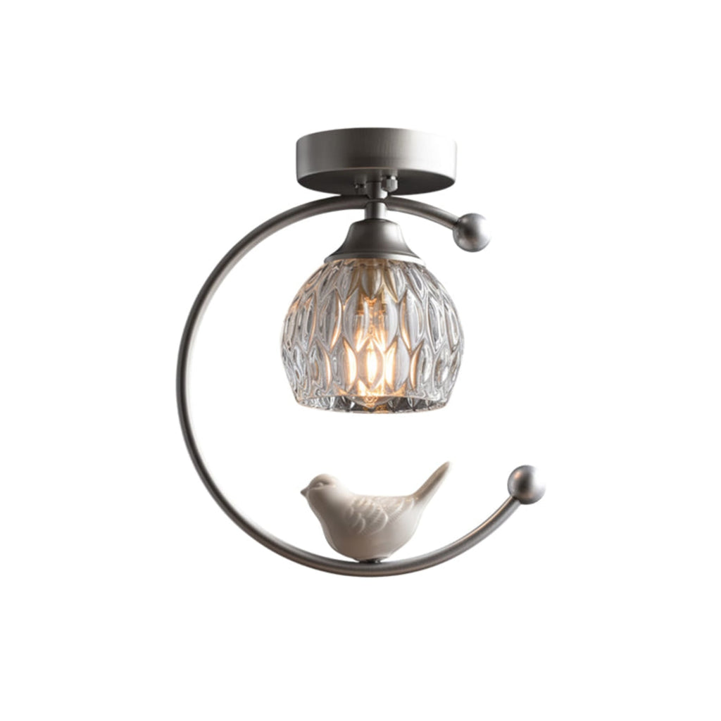 Modern Brass Semi-Flush Ceiling Light for Living Room in Nickel — Harbor Light Co.
