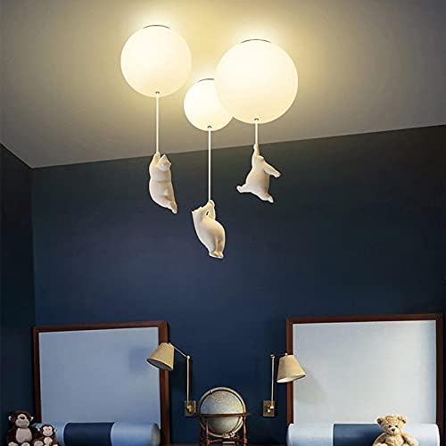 Balloon Globe Ceiling Light with Bear Pull Cord