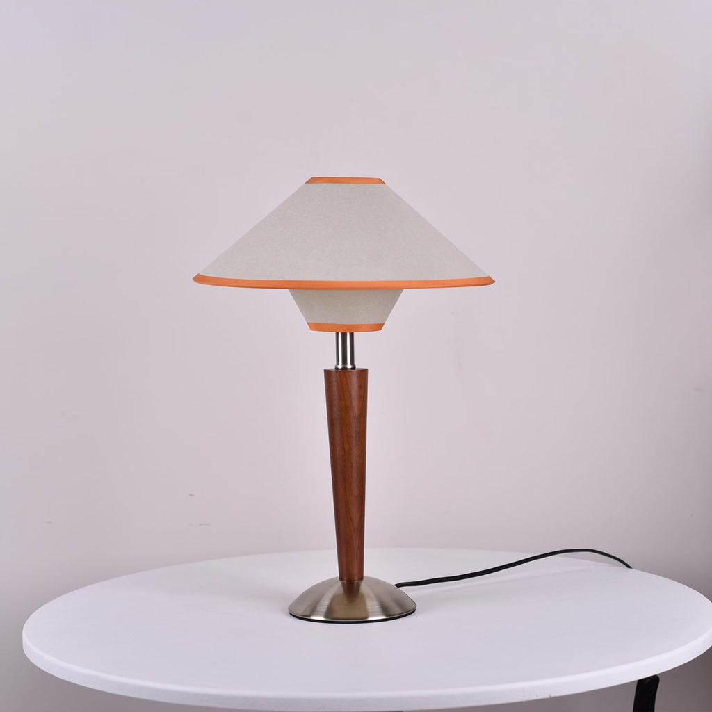 Retro Wood Table Lamp With Fabric Shade for Living Room — Harbor Light Co.