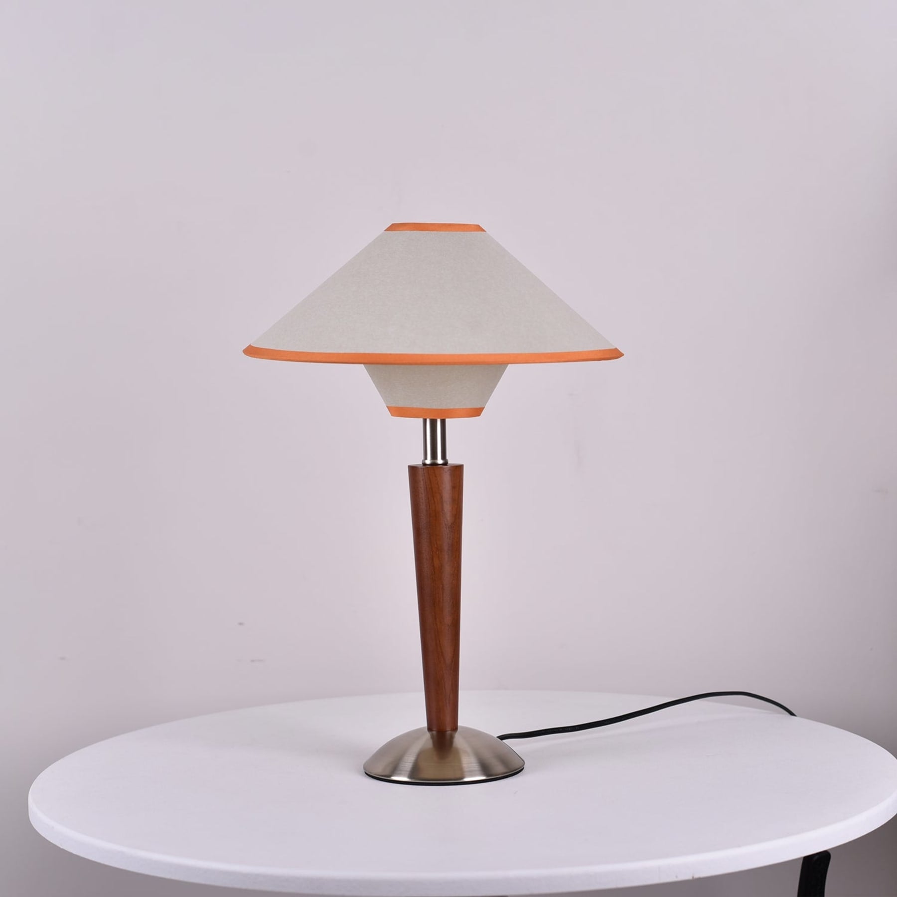 Retro Wood Table Lamp With Fabric Shade for Living Room — Harbor Light Co.