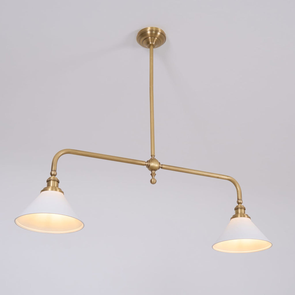 Modern Brass Pendant Light With Ceramic Shades for Dining Room — Harbor Light Co.