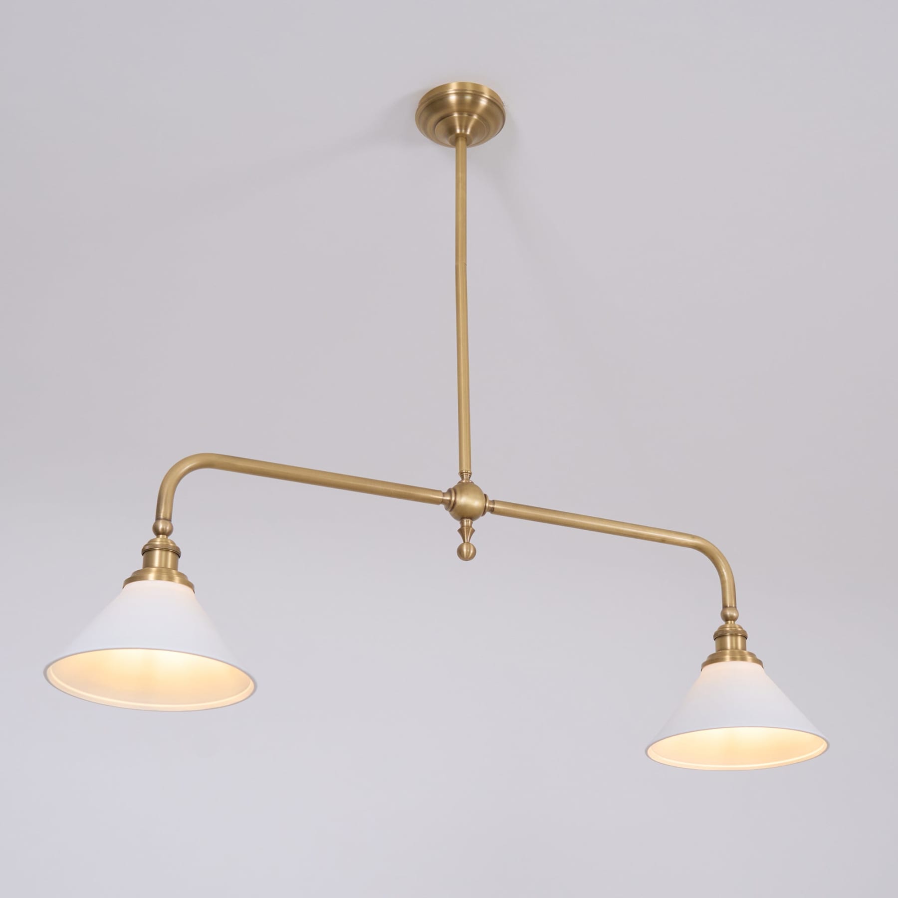 Modern Brass Pendant Light With Ceramic Shades for Dining Room — Harbor Light Co.