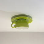 Modern Ceramic Flush Mount Ceiling Light With Gloss Finish in Light Green — Harbor Light Co.