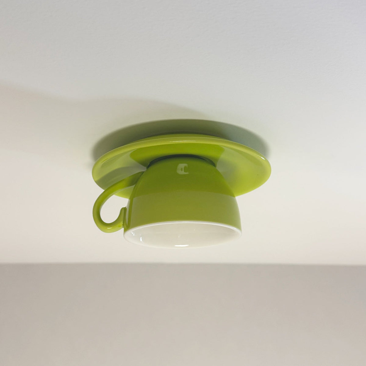 Modern Ceramic Flush Mount Ceiling Light With Gloss Finish in Light Green — Harbor Light Co.