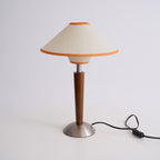 Retro Wood Table Lamp With Fabric Shade for Living Room — Harbor Light Co.