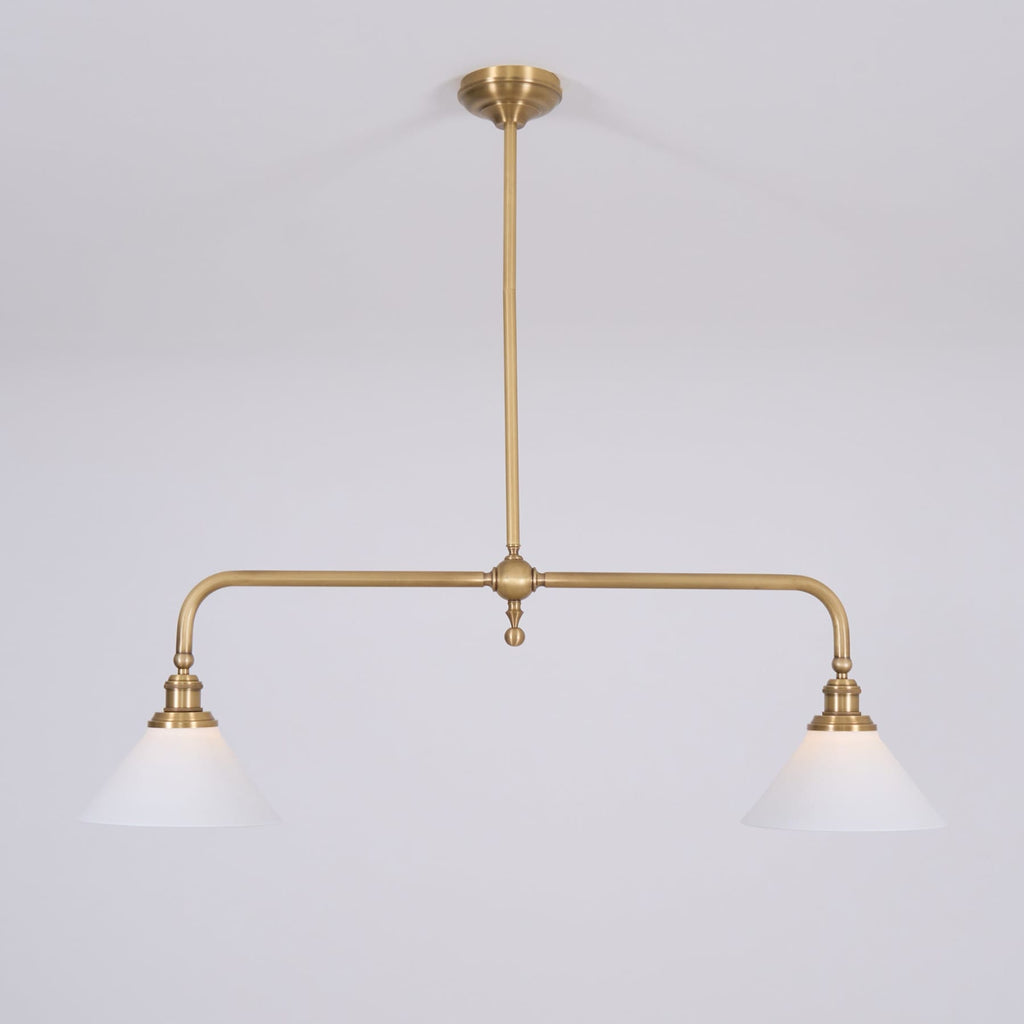 Modern Brass Pendant Light With Ceramic Shades for Dining Room — Harbor Light Co.