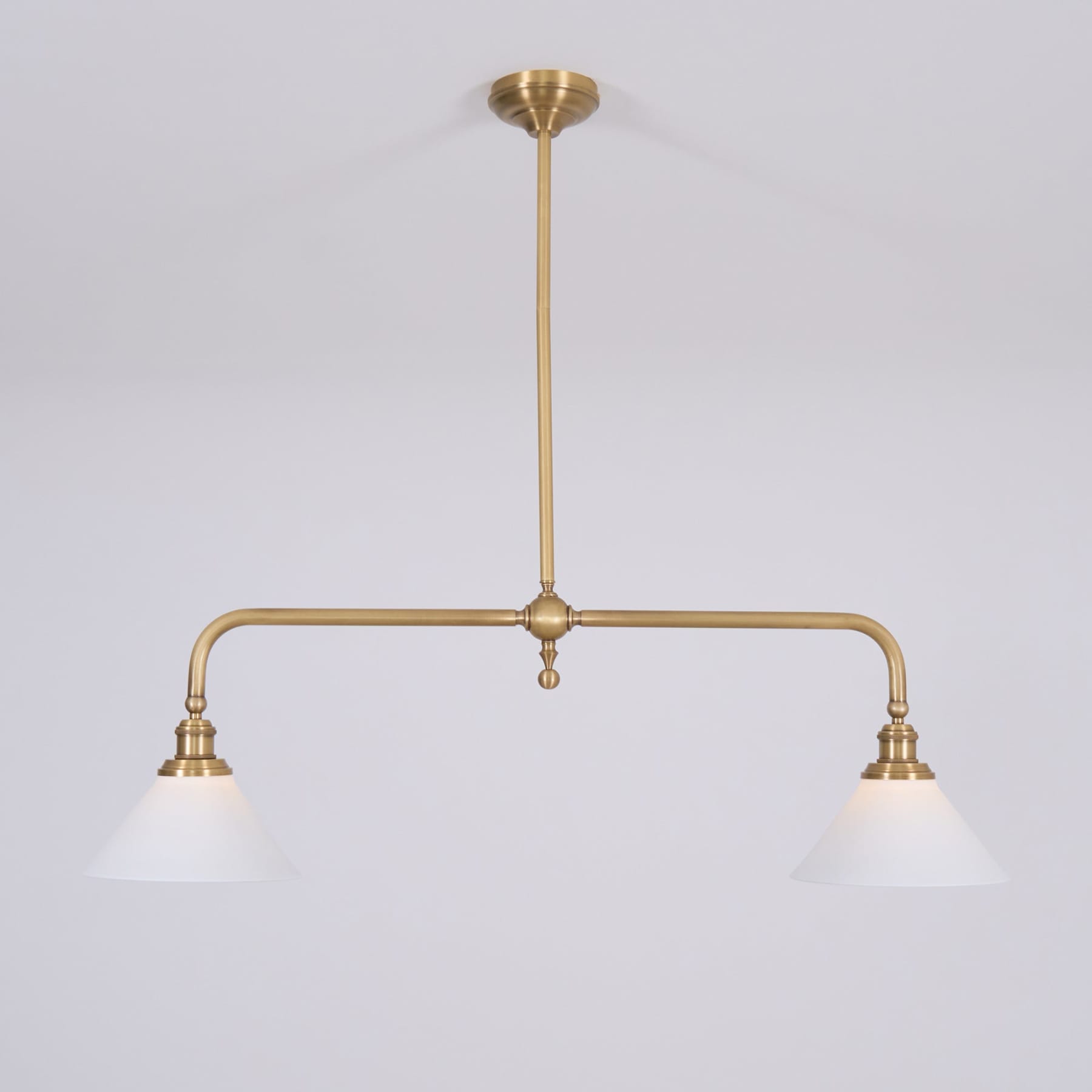 Modern Brass Pendant Light With Ceramic Shades for Dining Room — Harbor Light Co.