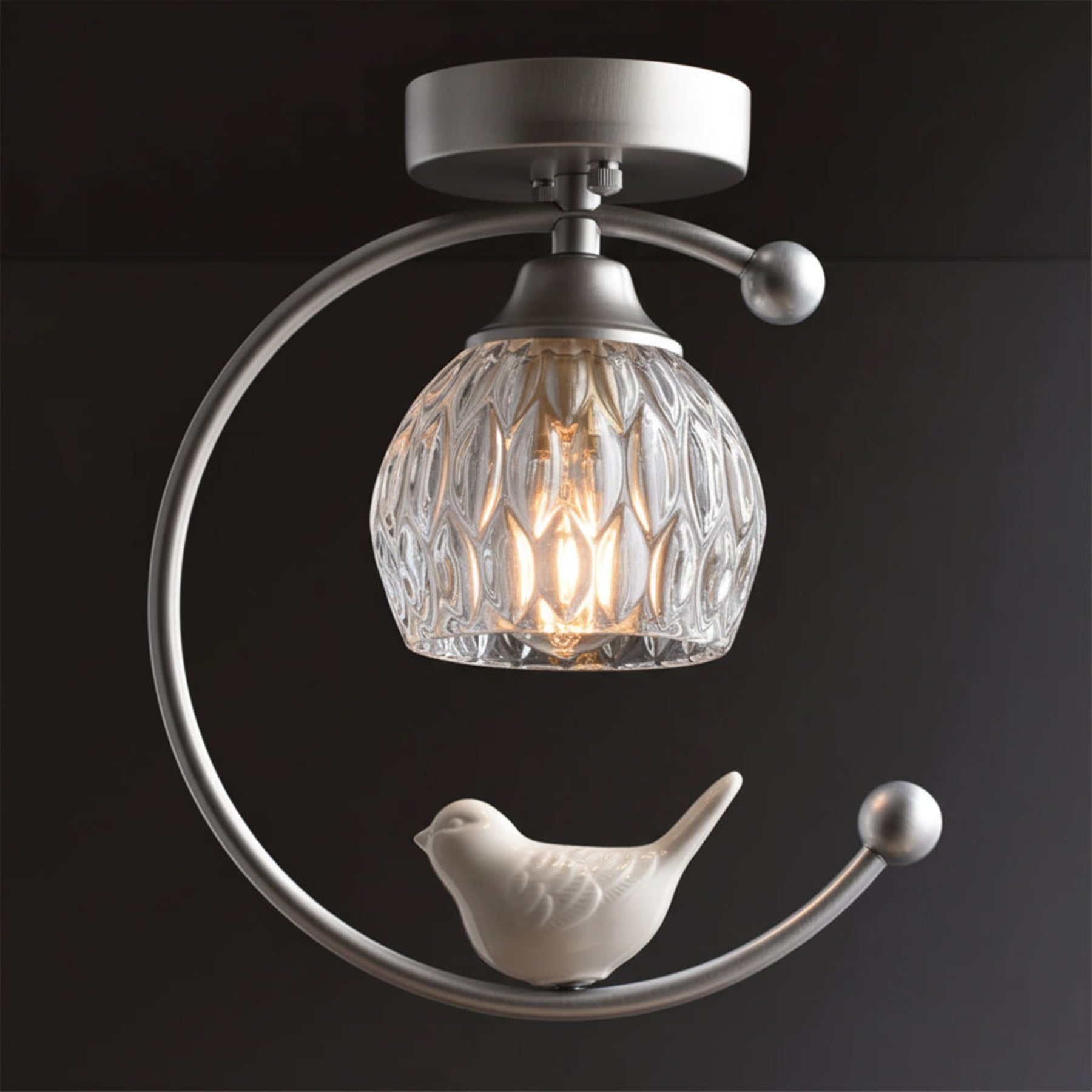 Modern Brass Semi-Flush Ceiling Light for Living Room — Harbor Light Co.