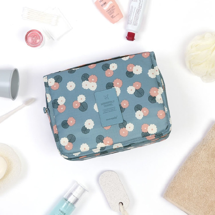 Hanging Travel Toiletry Bag Waterproof Cosmetic Organizer with Hook and Multiple Compartments for Women